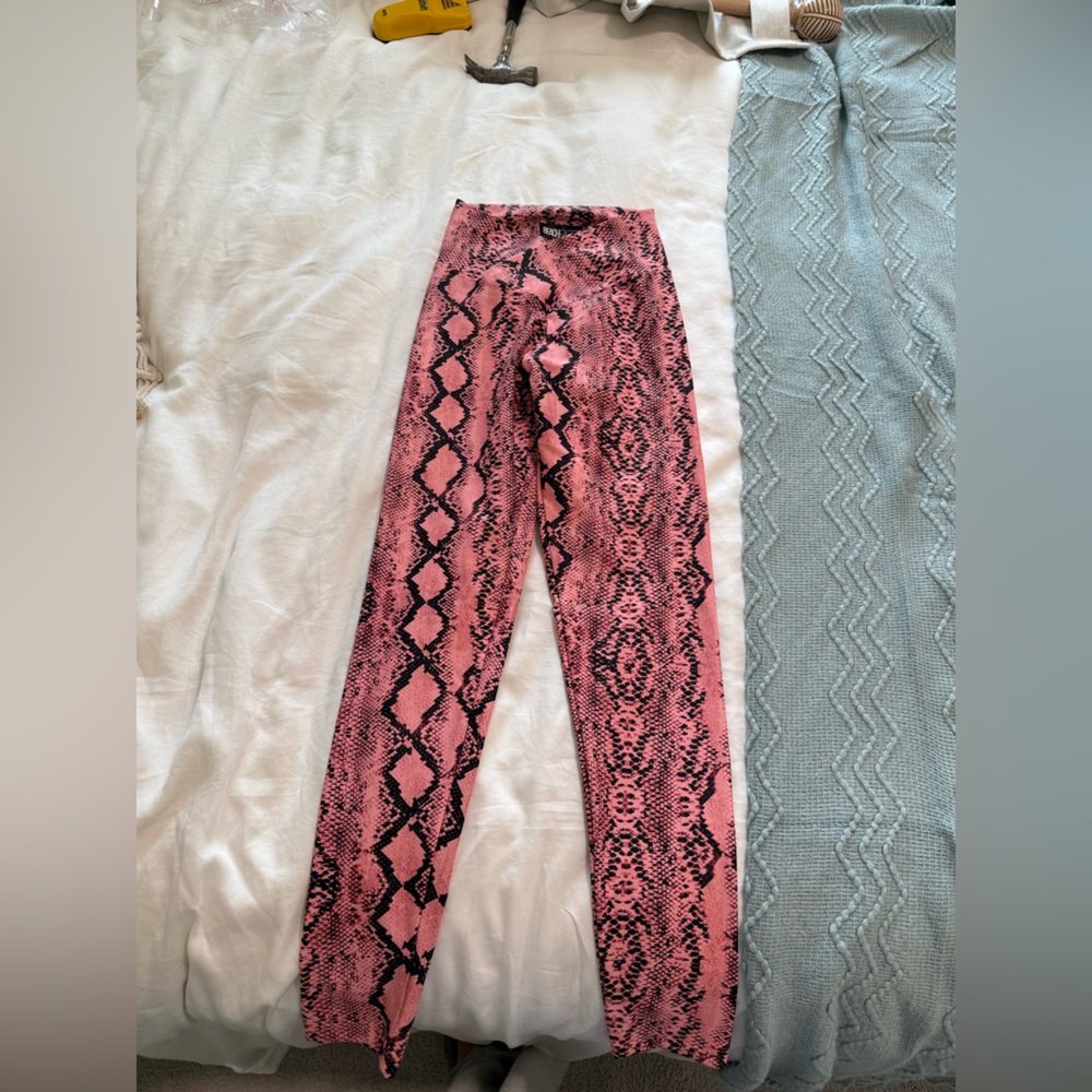 Beach Riot Pink Snake Print Leggings